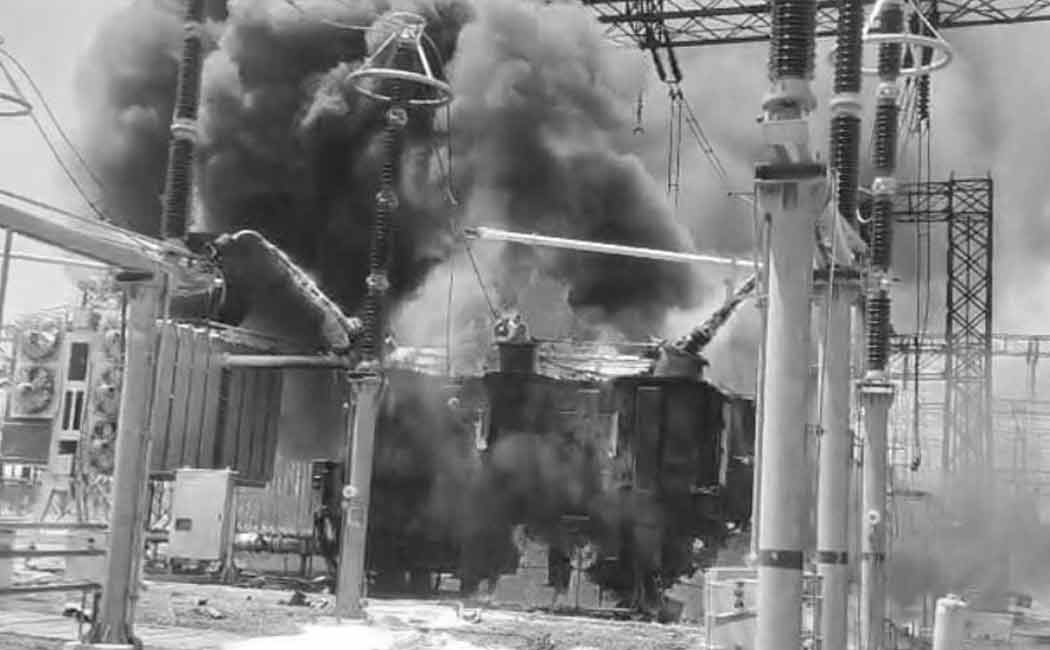 Massive fire breaks out in transformer oil tank at power plant premises