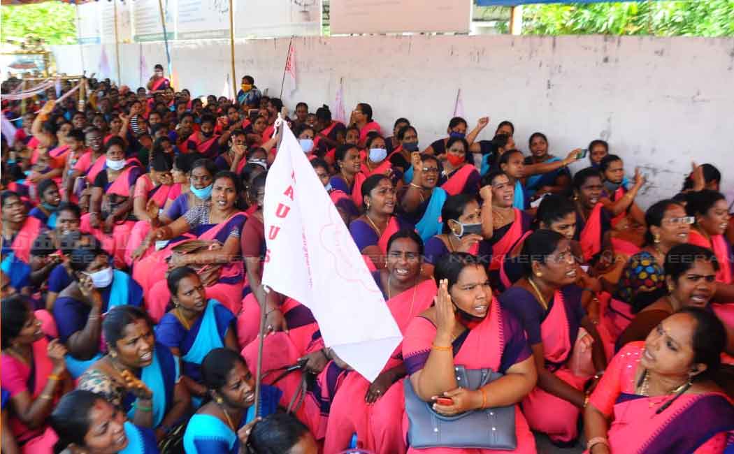 Anganwadi workers involved in struggle
