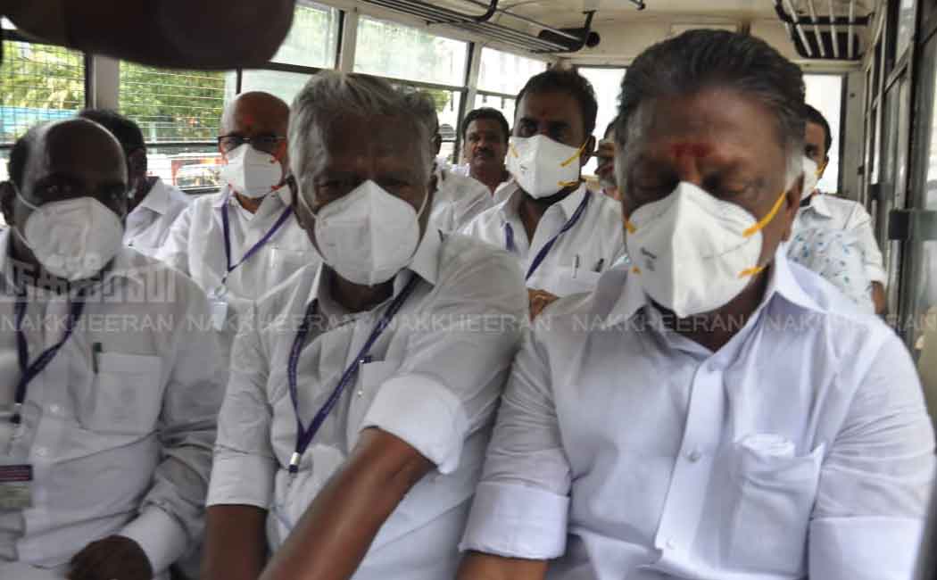 AIADMK MLAs sit on the road