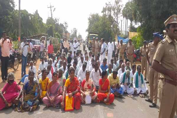 neyveli nlc land issue minister mla farmers are participated