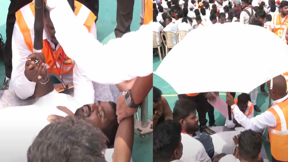 A volunteer who fainted at the conference