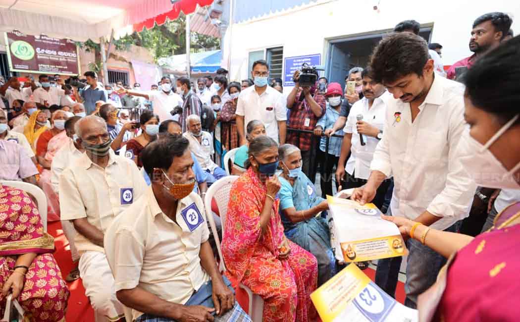 MLA Udayanithi Stalin who provided welfare assistance to the people