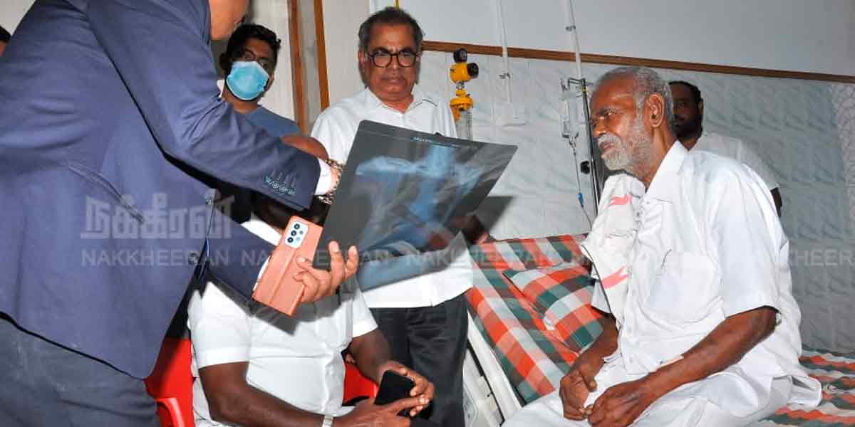 Minister M. Subramanian personally inquired about Nallukannu's well-being (Photos)