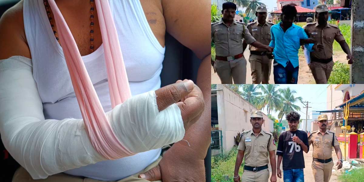 A policeman's hand was broken when he was attacked by a ganja youth