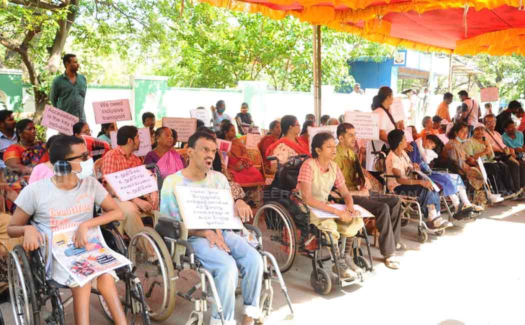 differently abled persons issue at chennai egmore rajarathinam stadium