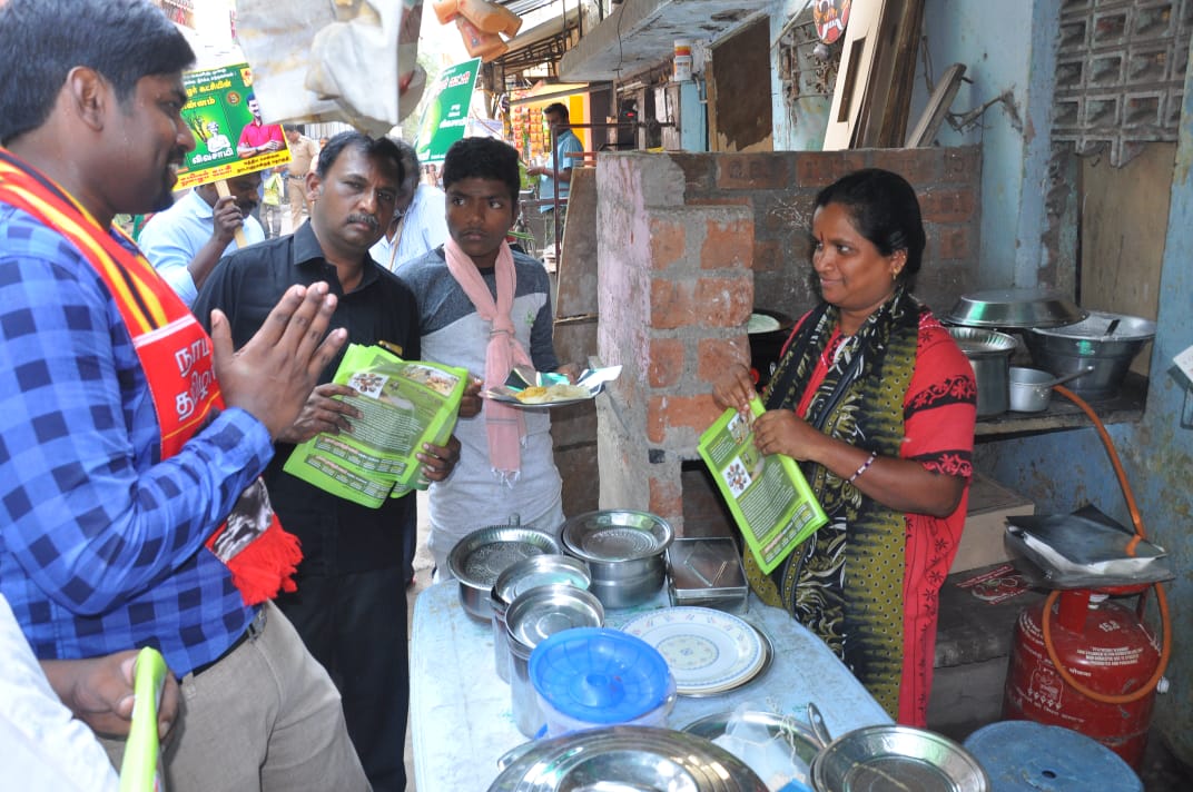 naam tamilar party's Chennai candidate was involved in the vote collection