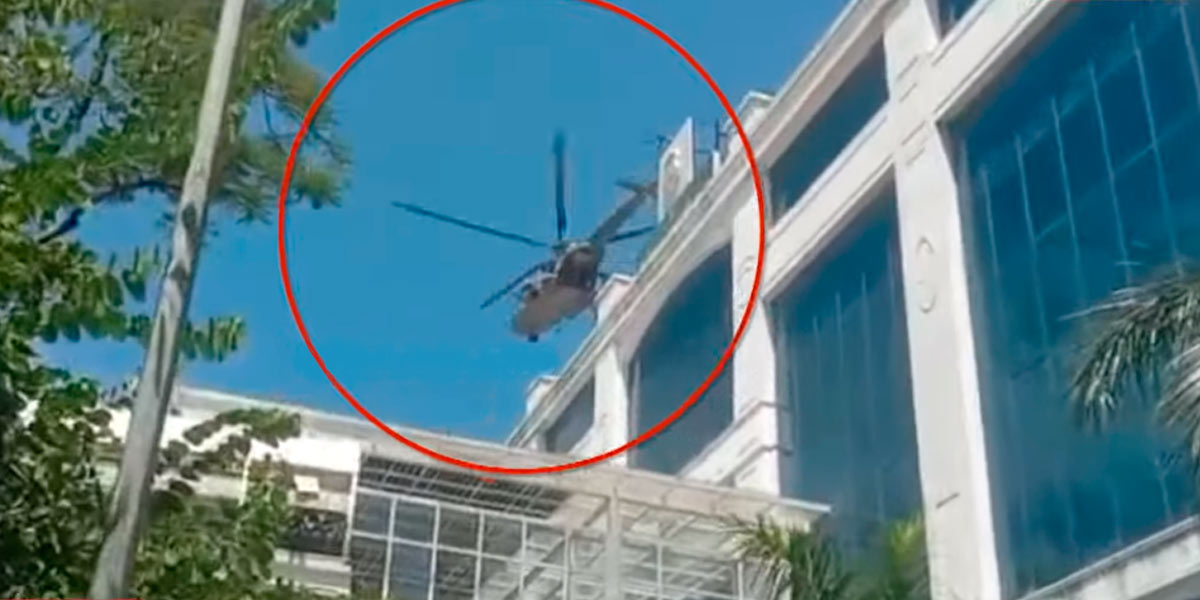 A helicopter suddenly landed on the Chennai Corporation office