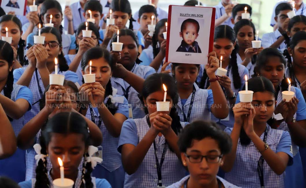 school students pray for sujith