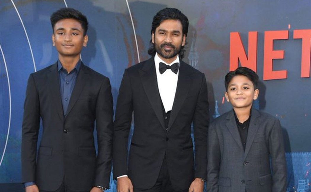 Dhanush with his Two Sons LosAngeles