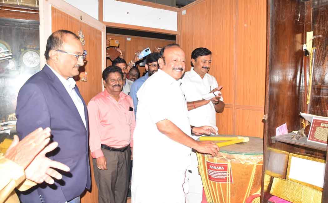 The Minister played music in drums