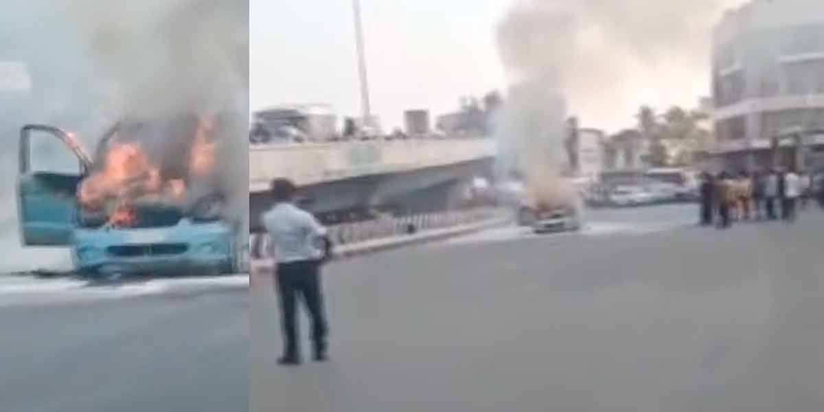 Car burning accident on Nadu Road; Excitement in Coimbatore