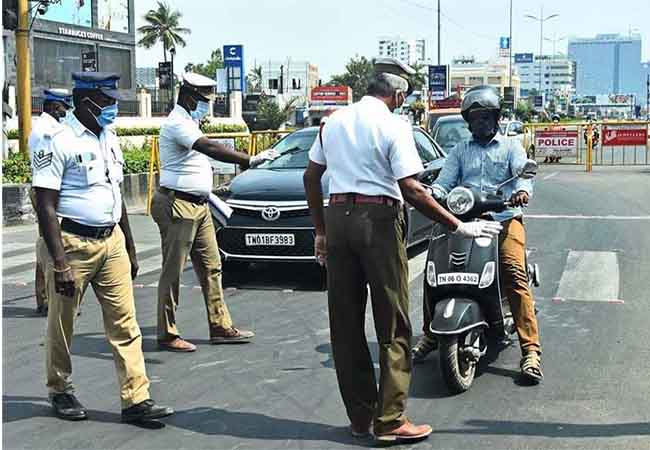 tamilnadu curfew vehicles police fir filled