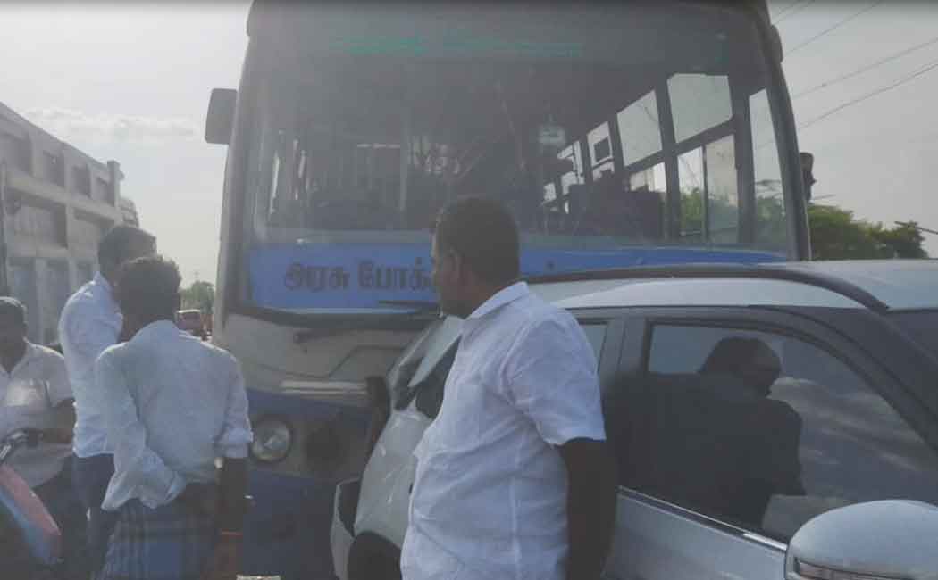Car and Government Bus accident madurai