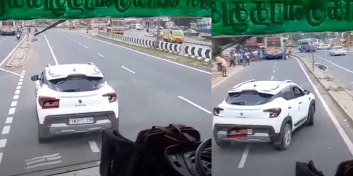 "Don't dance too much... dance a little..." Car driver scolds government bus driver