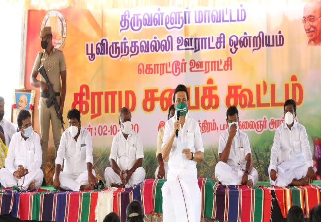 grama sabha meets dmk mk stalin participate the tiruvallur district