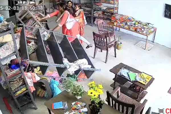 woman who entered a clothing store and caused damage in product
