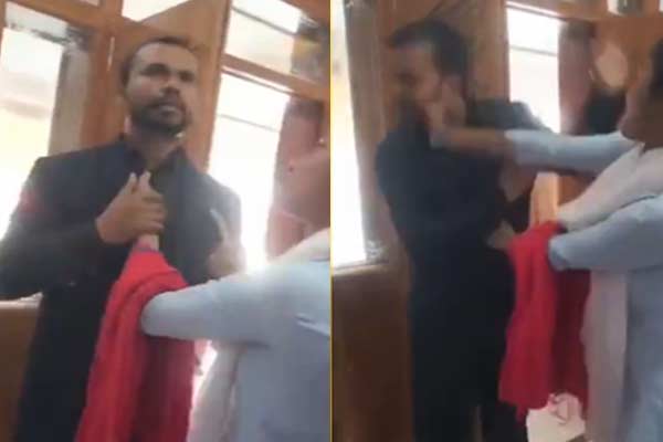 A woman hit a dance teacher for incident happened to girl in uttar pradesh