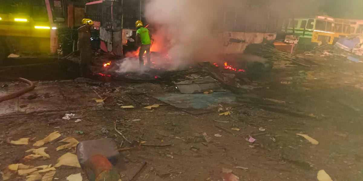 Out-of-date buses parked at the workshop were destroyed by fire