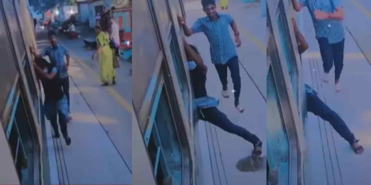 A school student boarding a train on purpose ... a terrifying video!