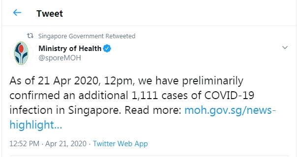 singapore government announced curfew extend till june 1th