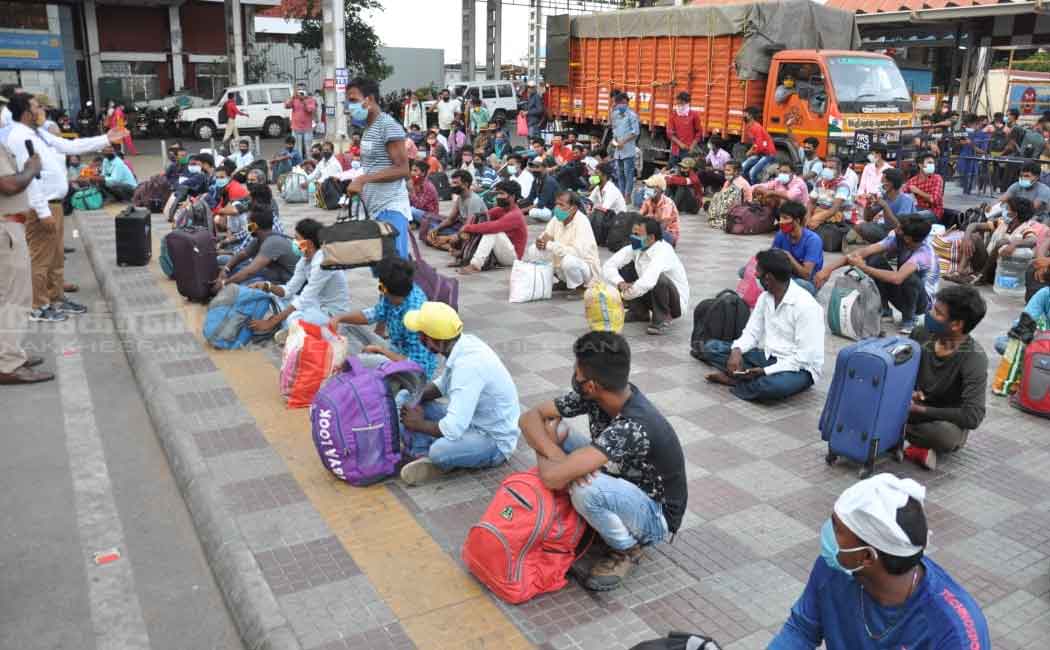Migrant workers at Central Railway Station