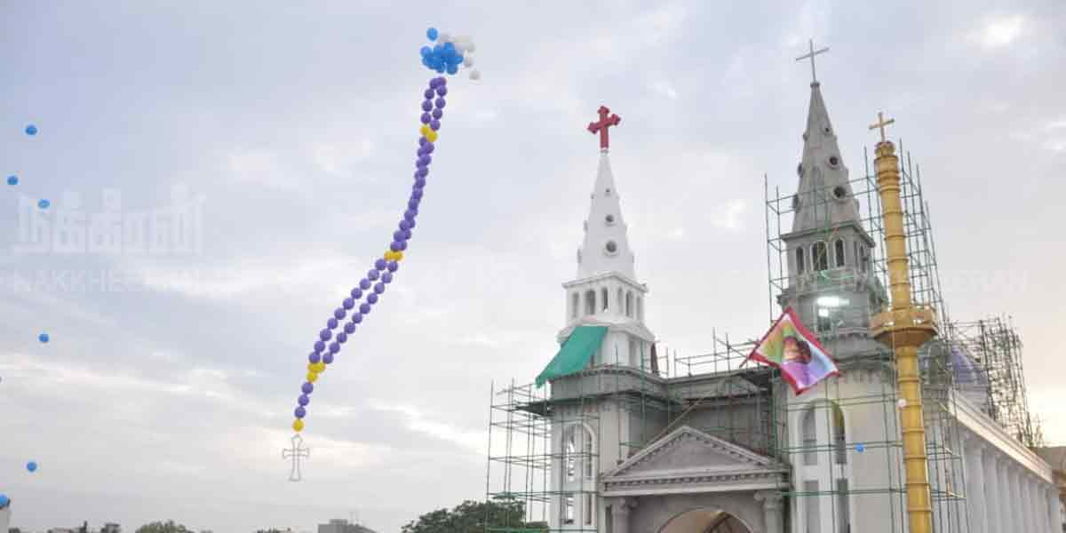 Velankanni Mata Kovil Festival begins with flag hoisting