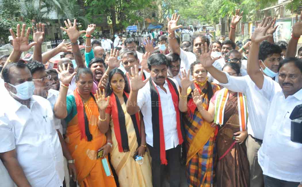 Various party candidates gathered to file nominations