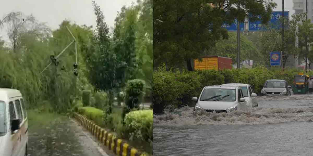 Heavy rain with wind in Delhi!