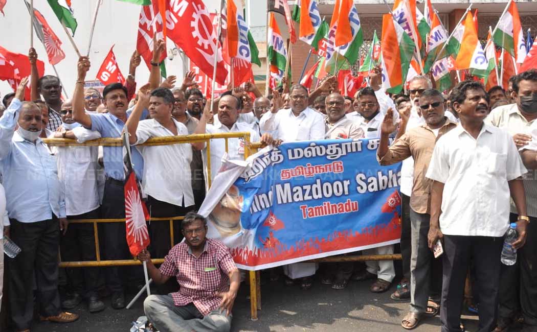 struggle trade unions chennai parrys corner