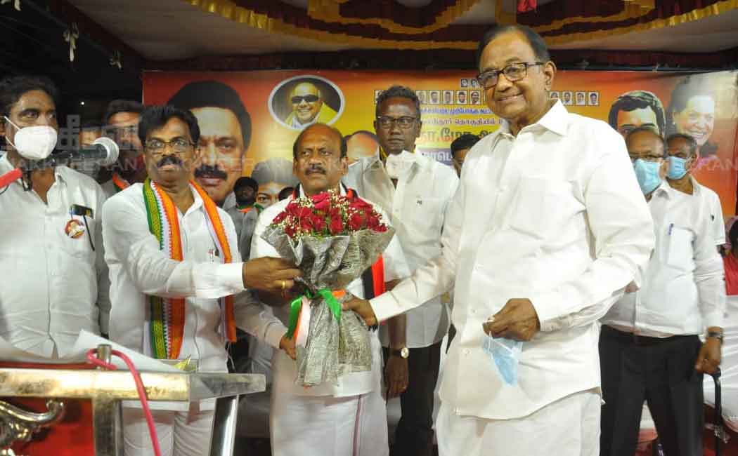 P. Chidambaram campaigned support for the DMK candidate