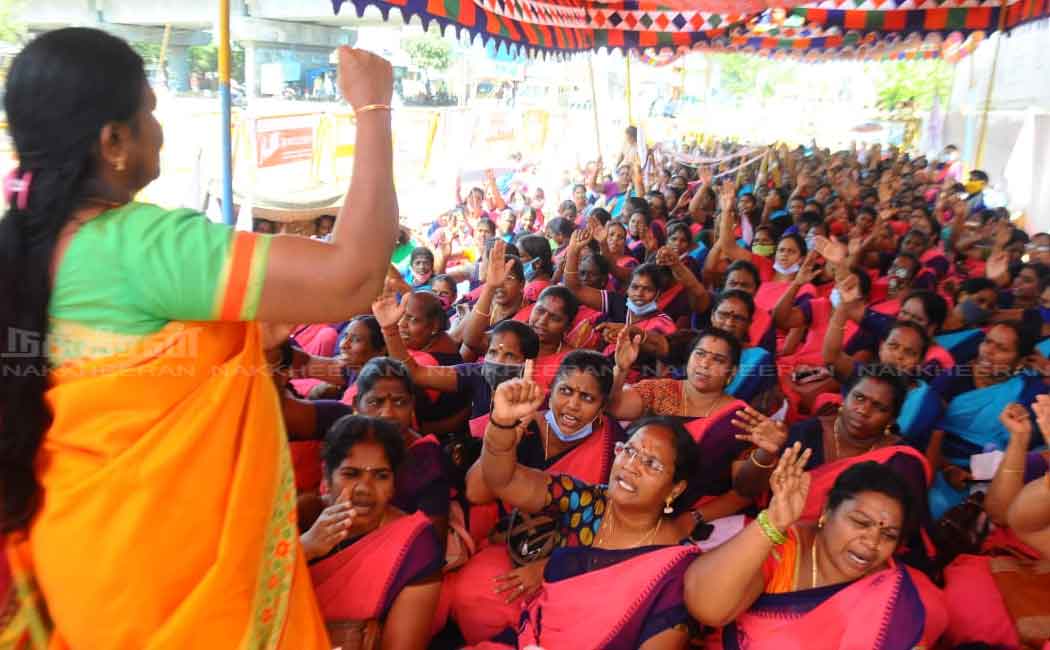 Anganwadi workers involved in struggle