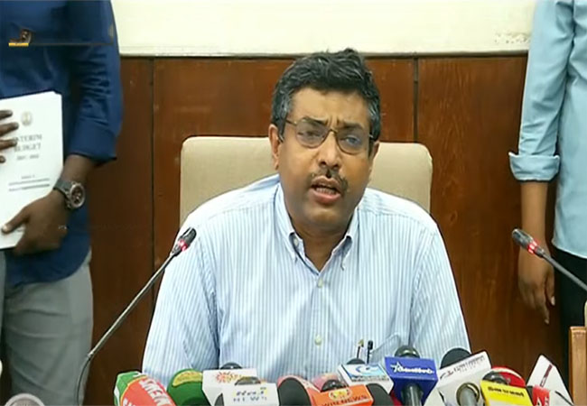 tn assembly interium budget 2021 finance secretary pressmeet