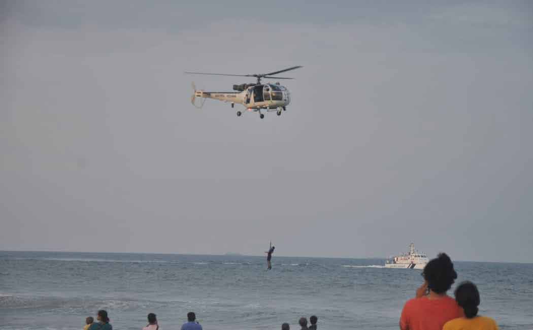 Rehearsal of rescue work to quickly rescue those missing at sea