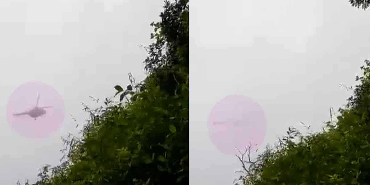 Helicopter disappears in a few seconds .... viral video released