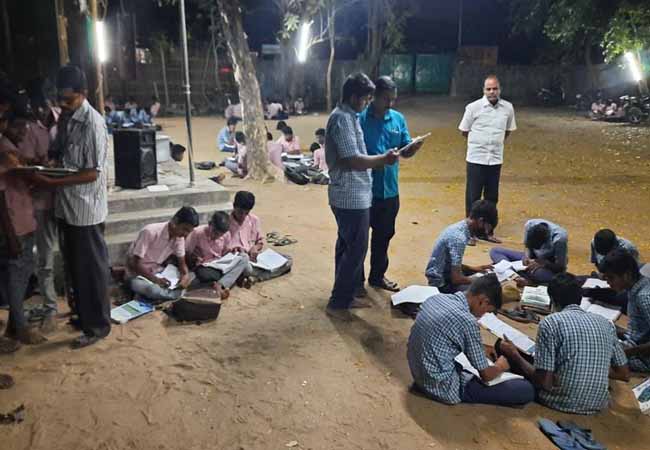 Government school teachers who provide food to students and run night school during the exam period!