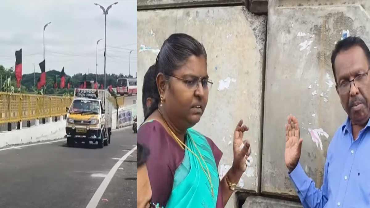 Cracks in the bridge that was opened this morning - Collector inspects in person