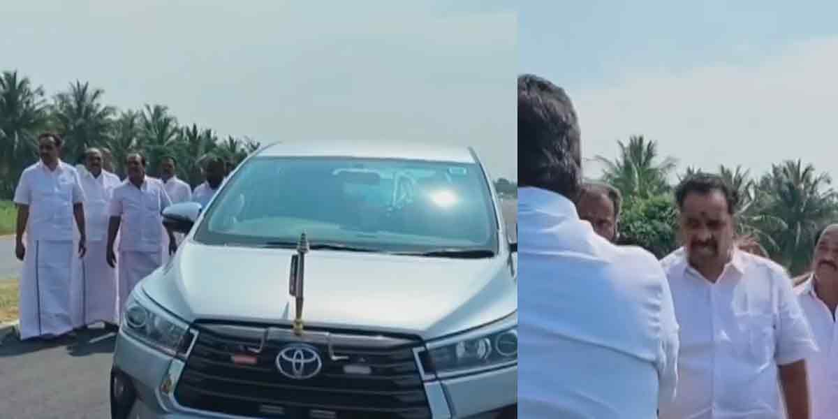 Attack on former minister MR Vijayabaskar's car