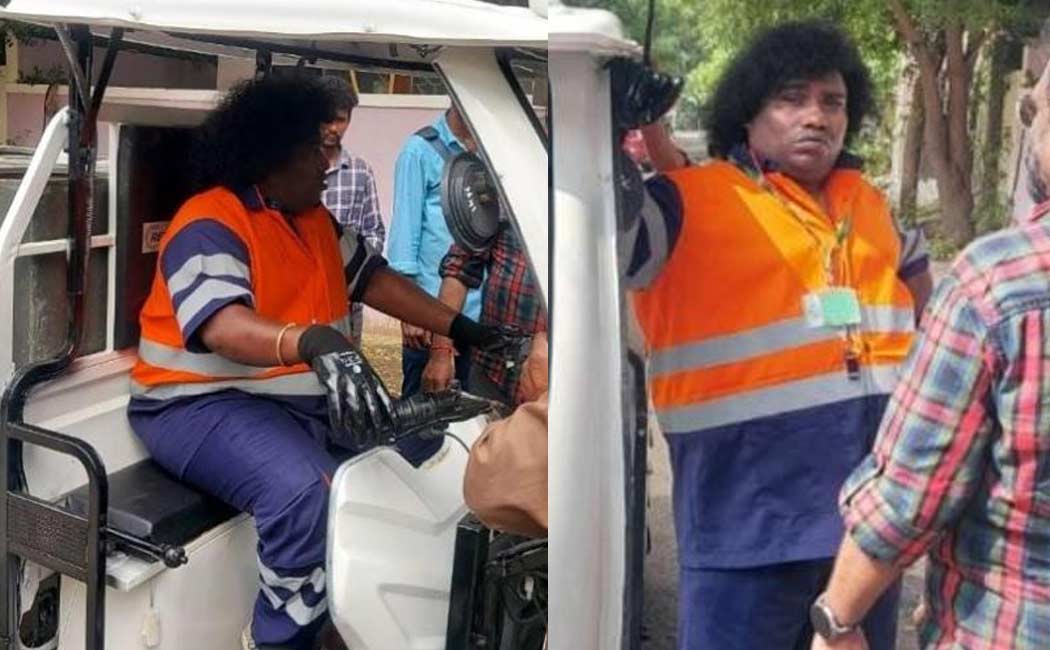 Yogi Babu, who creates awareness as a cleanliness worker