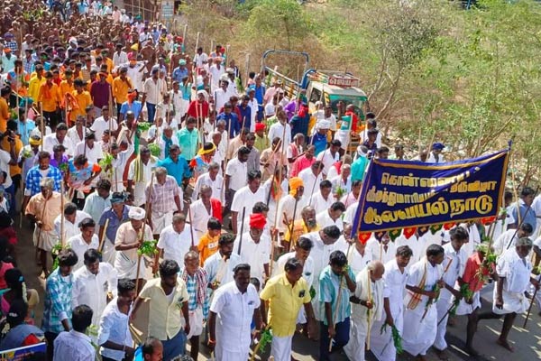 An festival on Bathing in the mud and going around the Silambam to worship the Goddess in pudukkottai