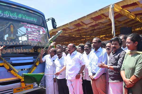 Minister inaugurated service of 17 new government buses in Chidambaram