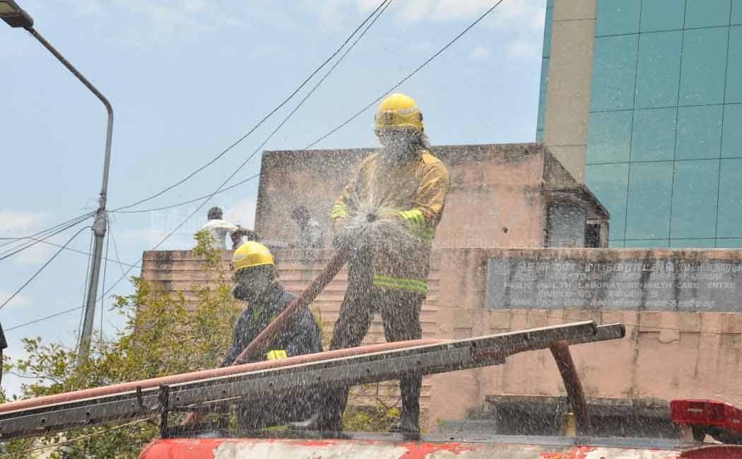 Disinfectant spray throughout puthupettai