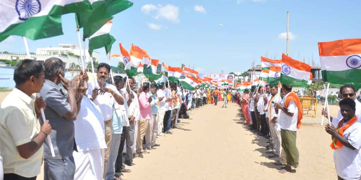 bjp Annamalai rally in deep sea (pictures)