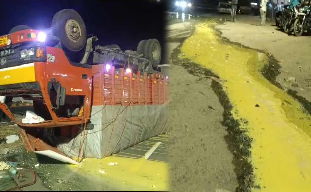 accident occurred when a lorry carrying eggs overturned near Madurai