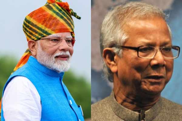 Bangladesh Chief Advisor Mohammad Yunus talks with Prime Minister Modi