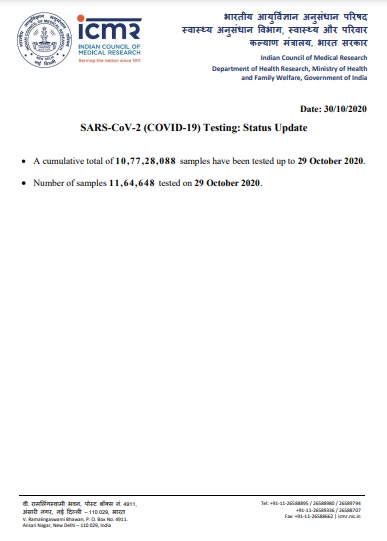 india coronavirus samples tested icmr