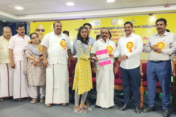 Minister CV Ganesan issued the appointment orders to the students in Pollachi