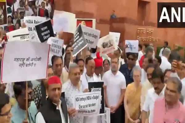 India coalition MPs are struggling in the Parliament complex