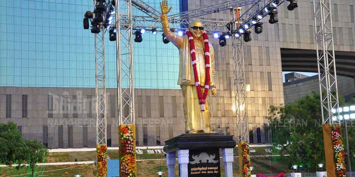 16 feet kalaingar statue unveiled at Government Complex
