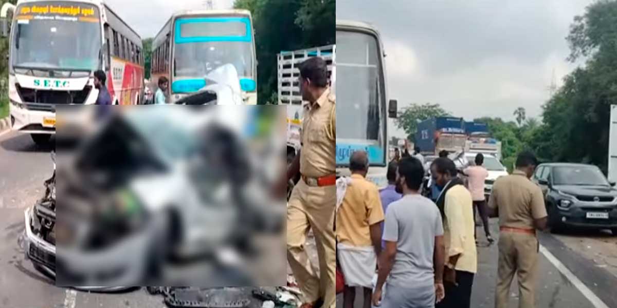 4 vehicles collided one after the other
