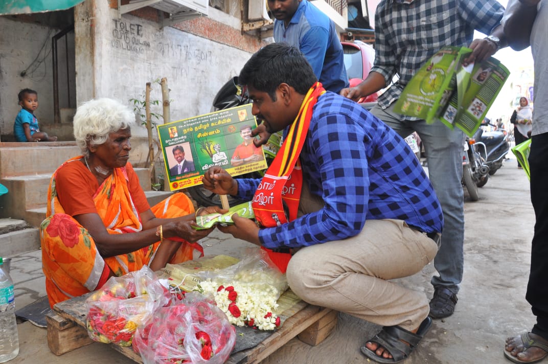naam tamilar party's Chennai candidate was involved in the vote collection